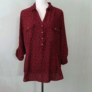 Skies Are Blue Burgundy Blouse